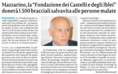 Mazzarino: la Fondazione dei Castelli e degli Iblei donerà 1500 bracciali salvavita AIDme alle persone malate