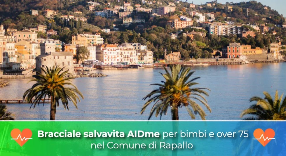 Bracciale salvavita AIDme per bimbi e over 75 nel Comune di Rapallo