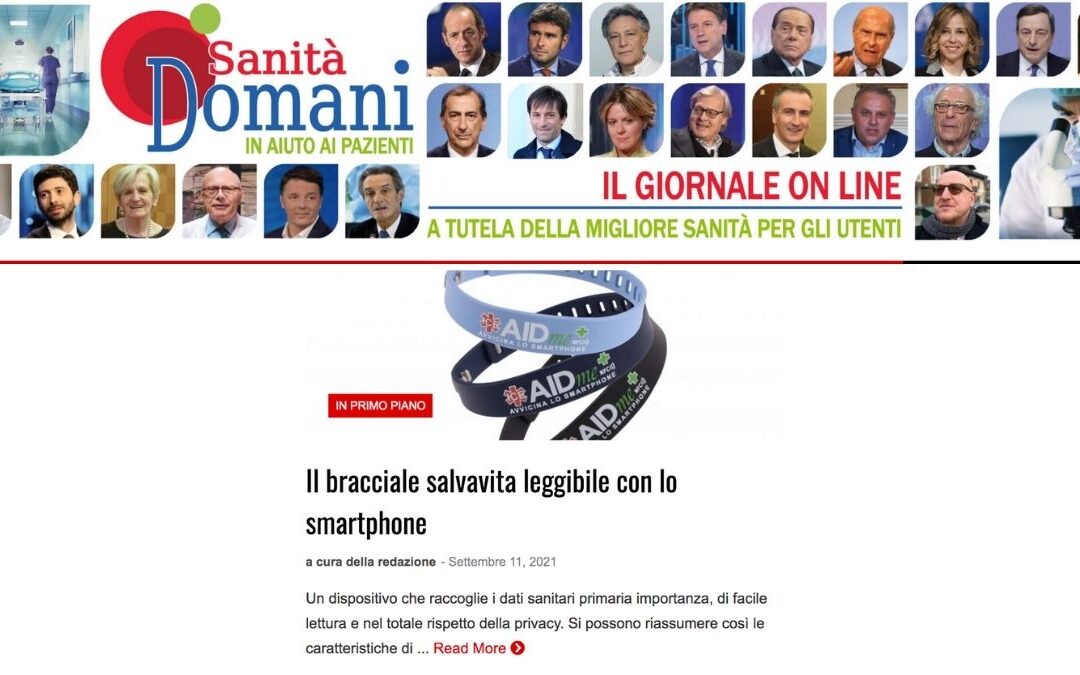 Sanità Domani: “Il bracciale salvavita leggibile con lo smartphone”